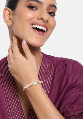 Pink Solid Gold Plated Bangles And Bracelets