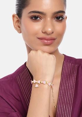 Pink Solid Gold Plated Bangles And Bracelets