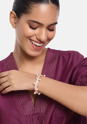 Pink Solid Gold Plated Bangles And Bracelets