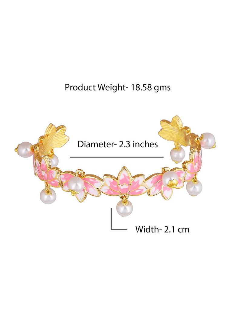 Pink Solid Gold Plated Bangles And Bracelets