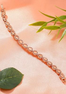 Rose Gold Studded Gold Plated Bangles And Bracelets