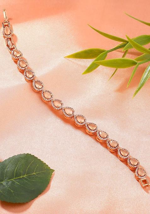 Rose Gold Studded Gold Plated Bangles And Bracelets