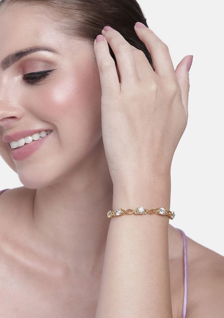 Gold Crystals Gold Plated Bangles And Bracelets