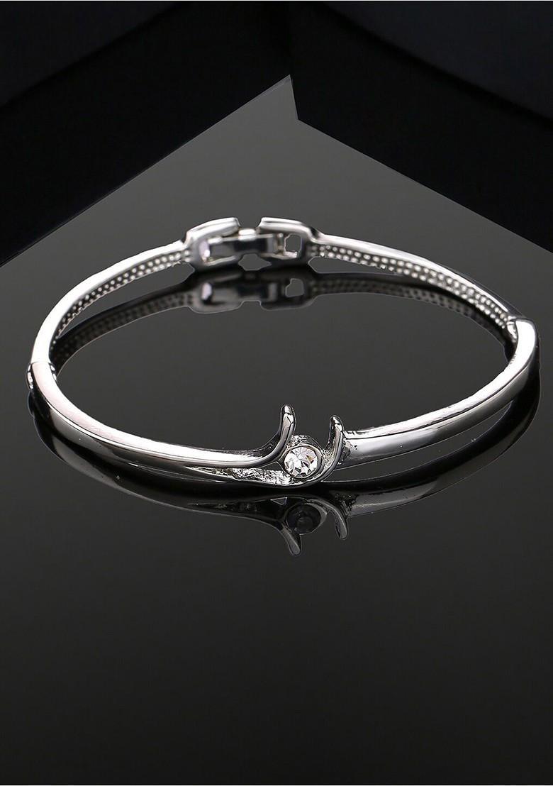 Silver Solid Rhodium Plated Bangles And Bracelets