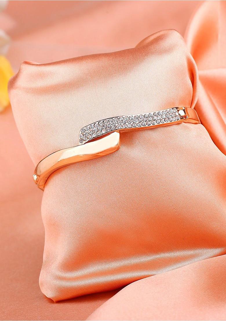 Rose Gold Studded Gold Plated Bangles And Bracelets