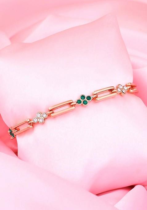 Rose Gold Crystals Gold Plated Bangles And Bracelets