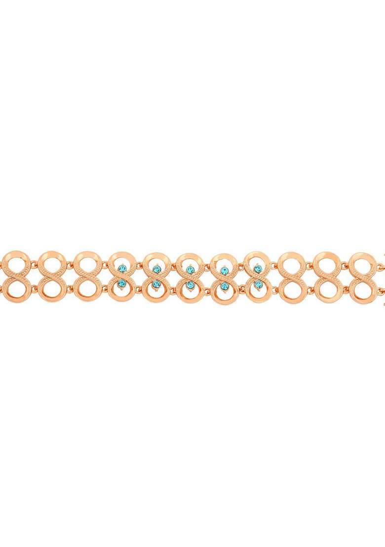 Rose Gold Studded Gold Plated Bangles And Bracelets - Indya
