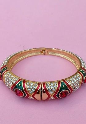 Gold Crystals Gold Plated Bangles And Bracelets