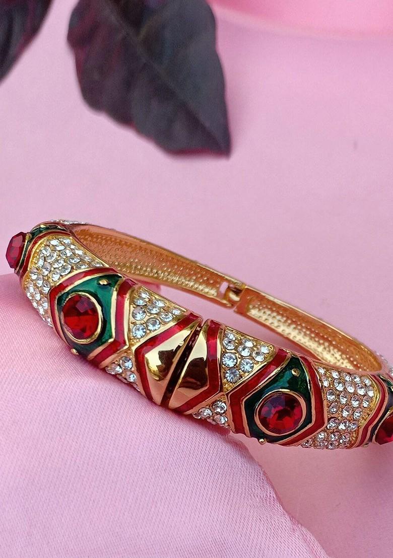 Gold Crystals Gold Plated Bangles And Bracelets
