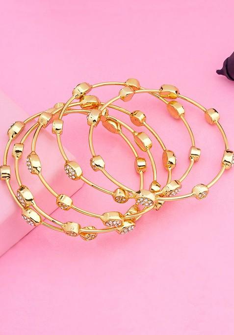 Gold Solid Gold Plated Bangles