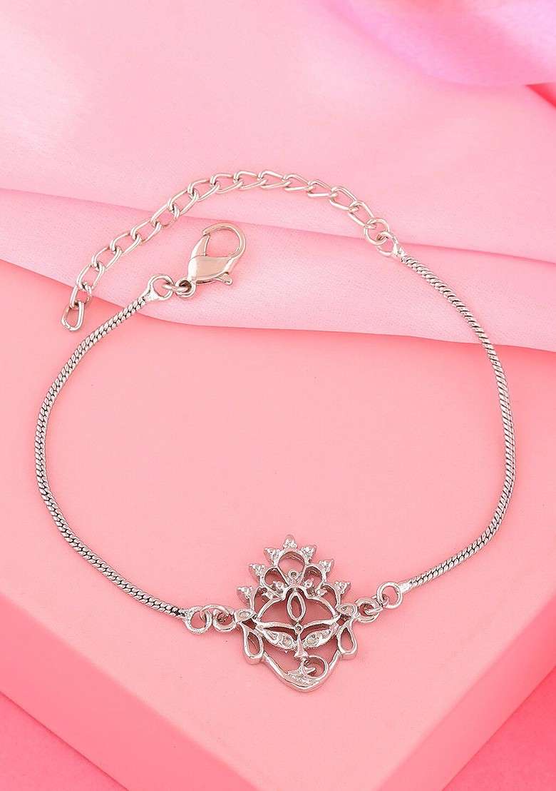 White Solid Jewellery Bangles And Bracelets - Indya