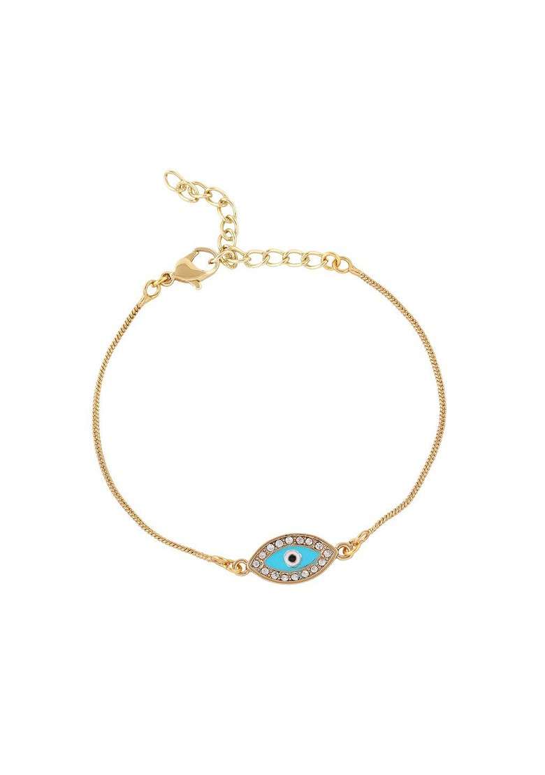 Gold Crystals Gold Plated Bangles And Bracelets - Indya
