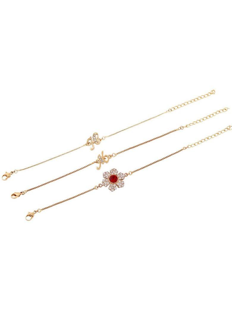 White Crystals Gold Plated Bangles And Bracelets