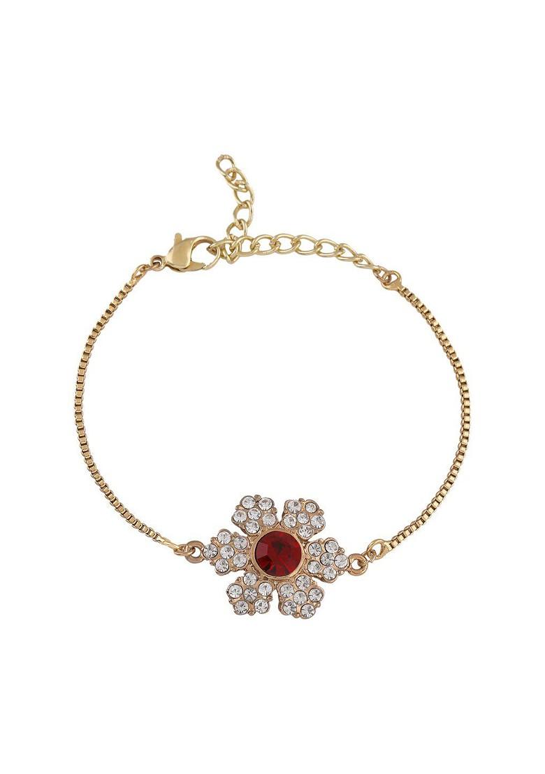 White Crystals Gold Plated Bangles And Bracelets