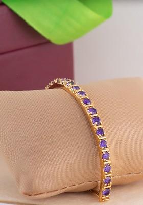 Blue Studded Gold Plated Bangles And Bracelets