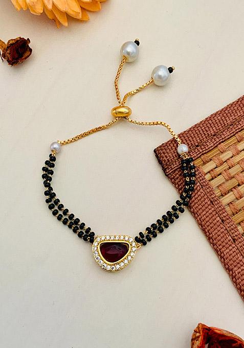 Gold Plated Cubic Zircon American Diamond Mangalsutra