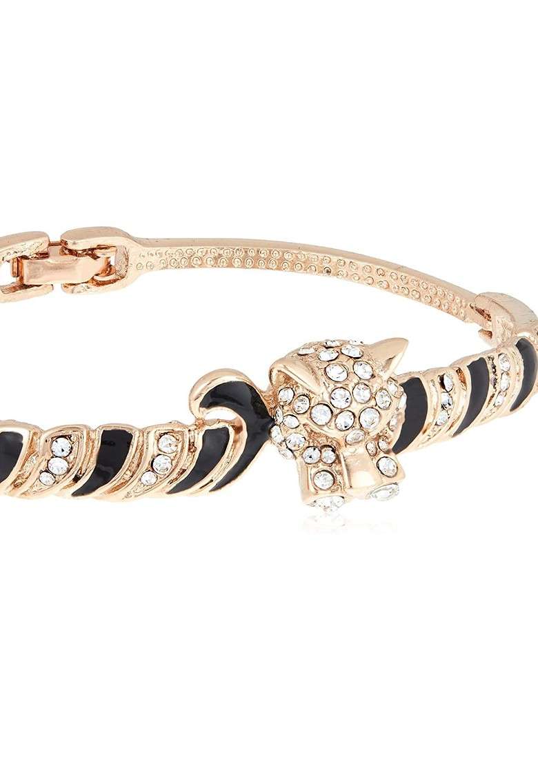 Rose Gold Studded Gold Plated Bangles And Bracelets - Indya