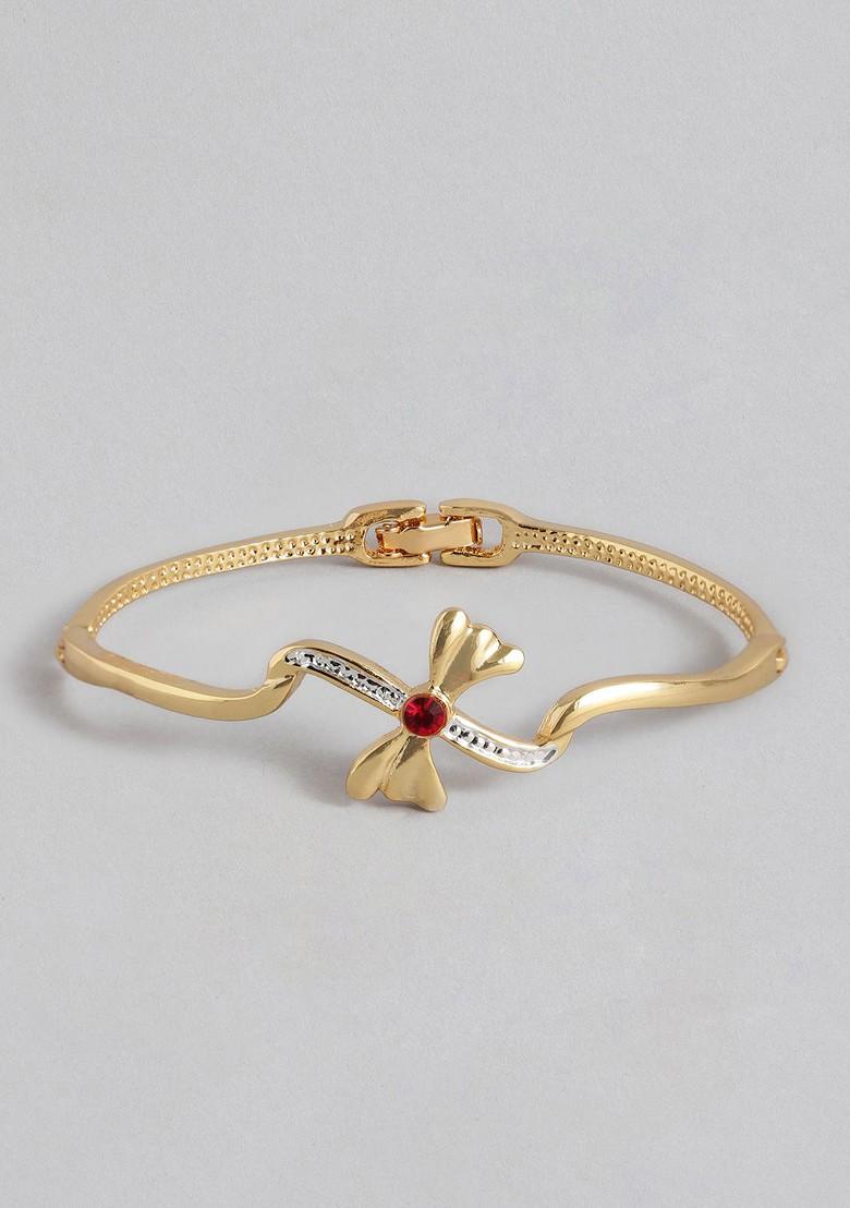 Red Crystals Gold Plated Bangles And Bracelets