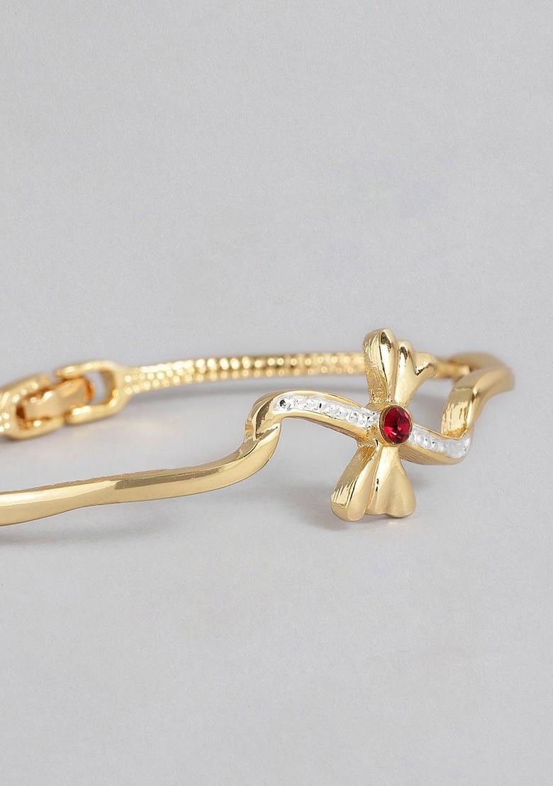 Red Crystals Gold Plated Bangles And Bracelets