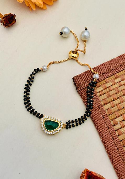 Gold Plated Cubic Zircon American Diamond Mangalsutra