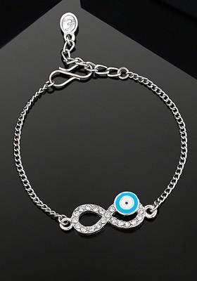 Silver Crystals Rhodium Plated Bangles And Bracelets