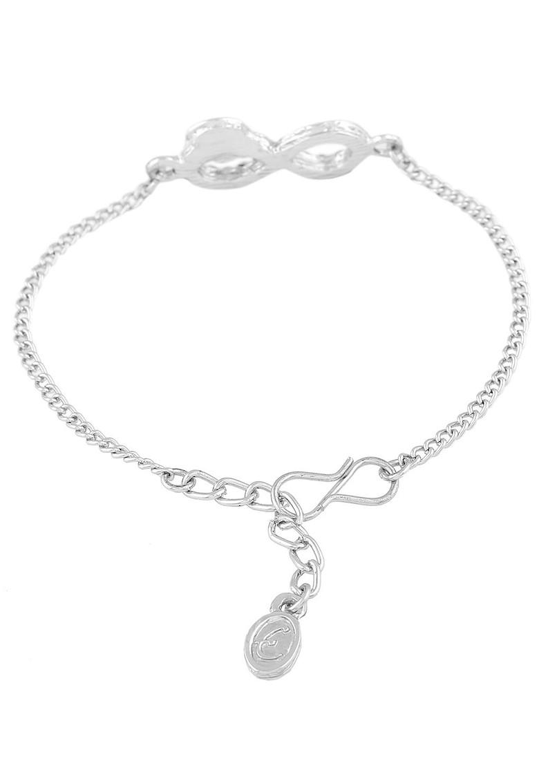 Silver Crystals Rhodium Plated Bangles And Bracelets