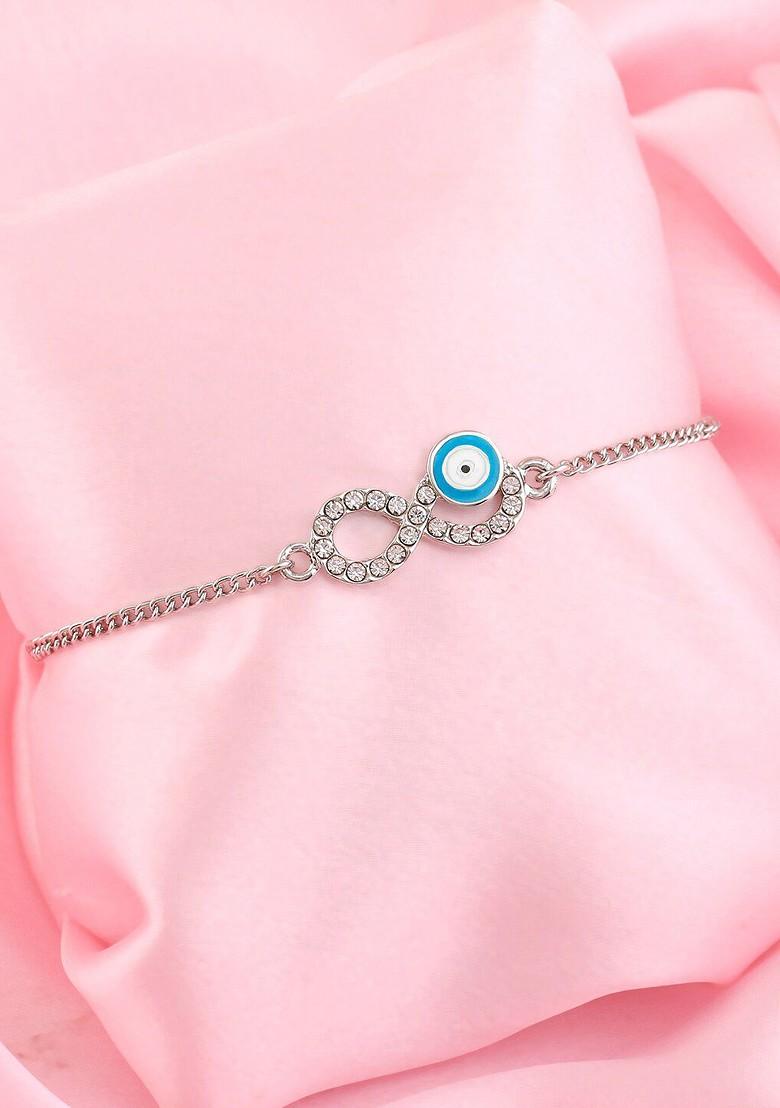 Silver Crystals Rhodium Plated Bangles And Bracelets