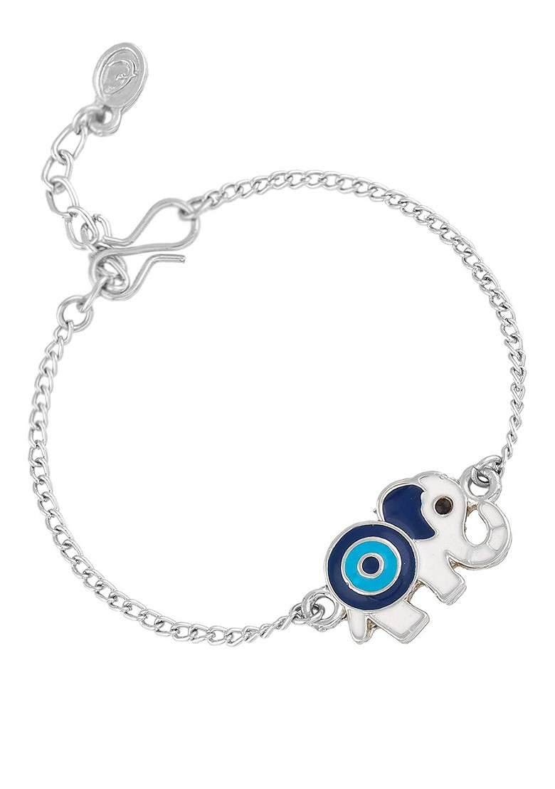Silver Solid Rhodium Plated Bangles And Bracelets - Indya