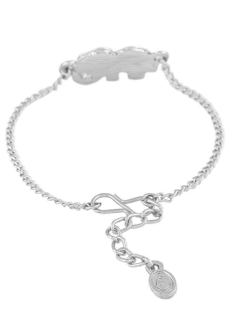 Silver Solid Rhodium Plated Bangles And Bracelets - Indya
