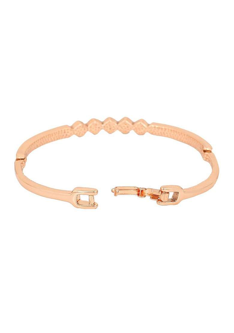 Rose Gold Studded Gold Plated Bangles And Bracelets - Indya