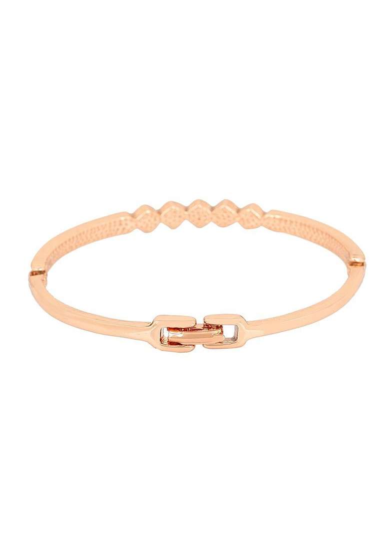 Rose Gold Studded Gold Plated Bangles And Bracelets - Indya