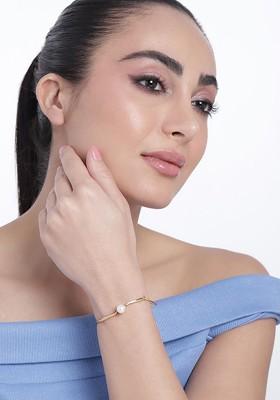 White Solid Gold Plated Bangles And Bracelets