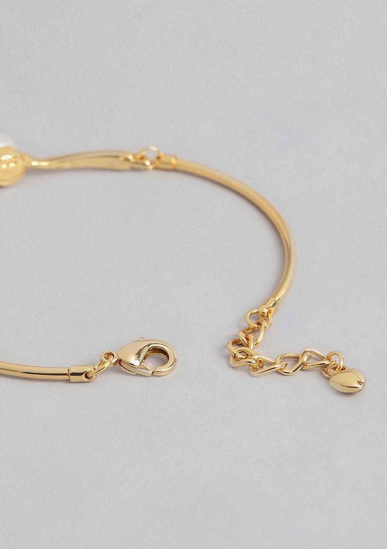 White Solid Gold Plated Bangles And Bracelets