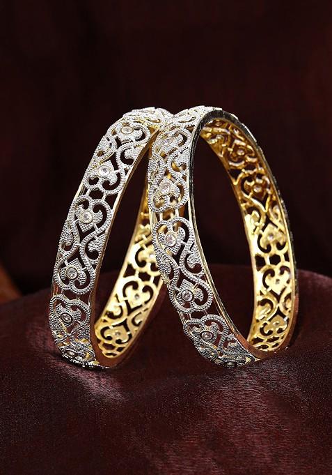 Gold Studded Gold Plated Bangles And Bracelets