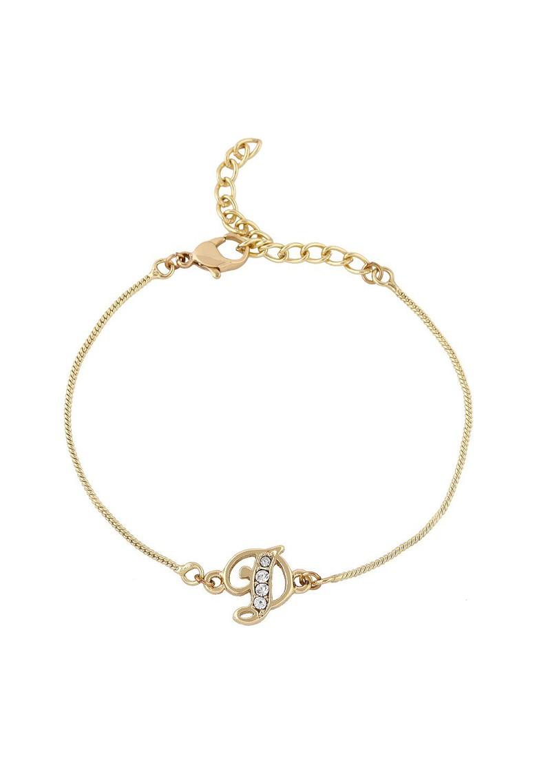 White Crystals Gold Plated Bracelet