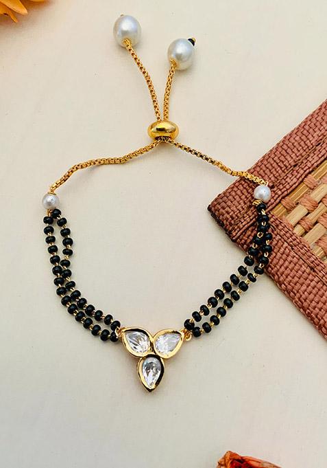 Gold Plated Cubic Zircon American Diamond Mangalsutra