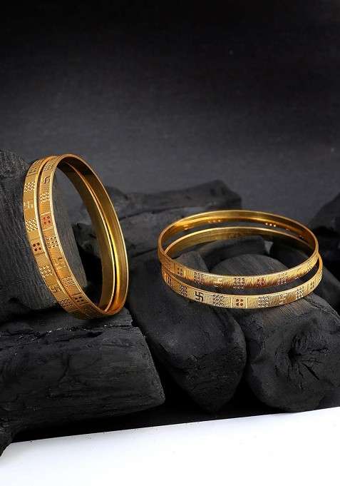 Gold Plain Gold Plated Bangle