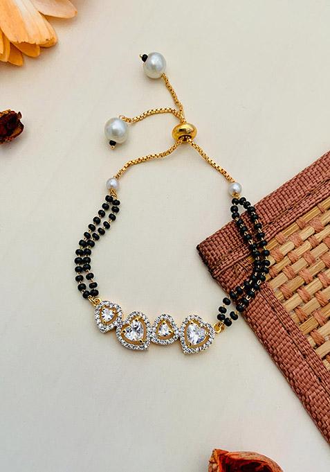 Gold Plated Cubic Zircon American Diamond Mangalsutra
