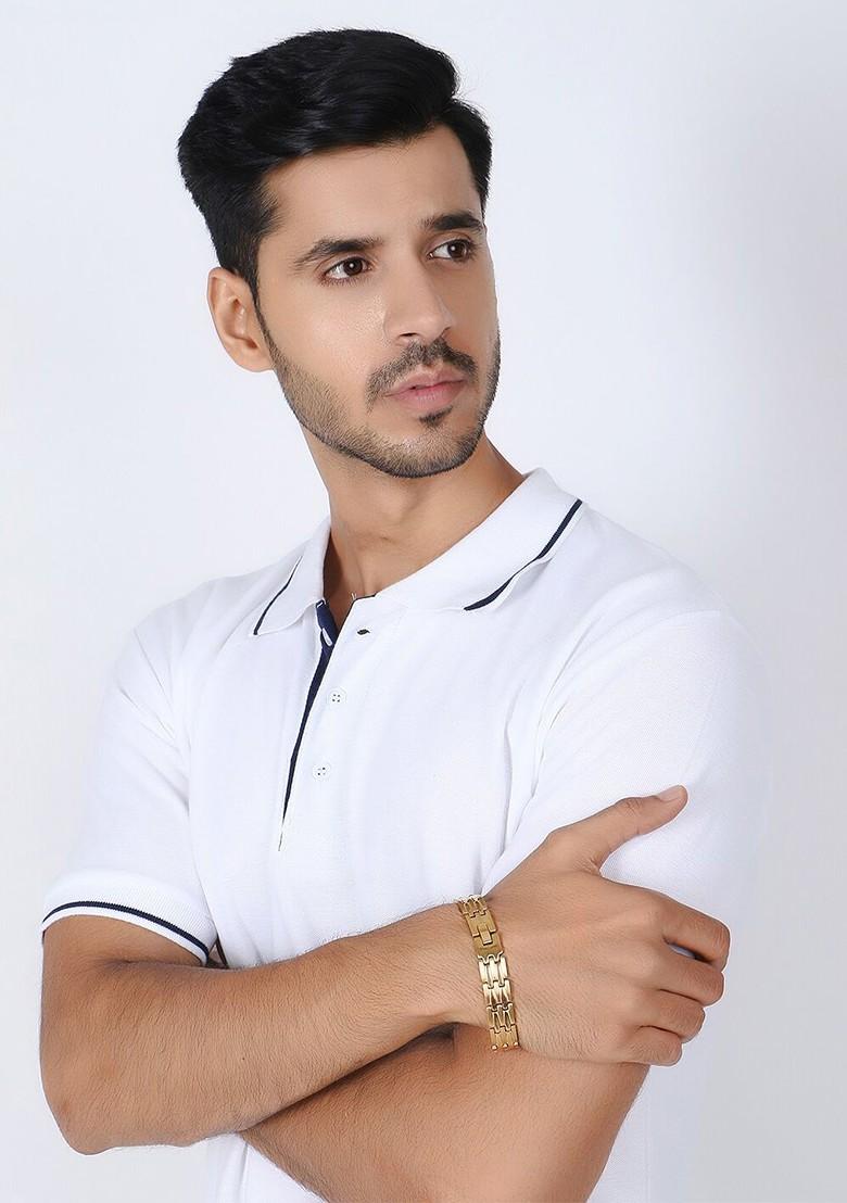 Gold Plain Gold Plated Bracelet For Men