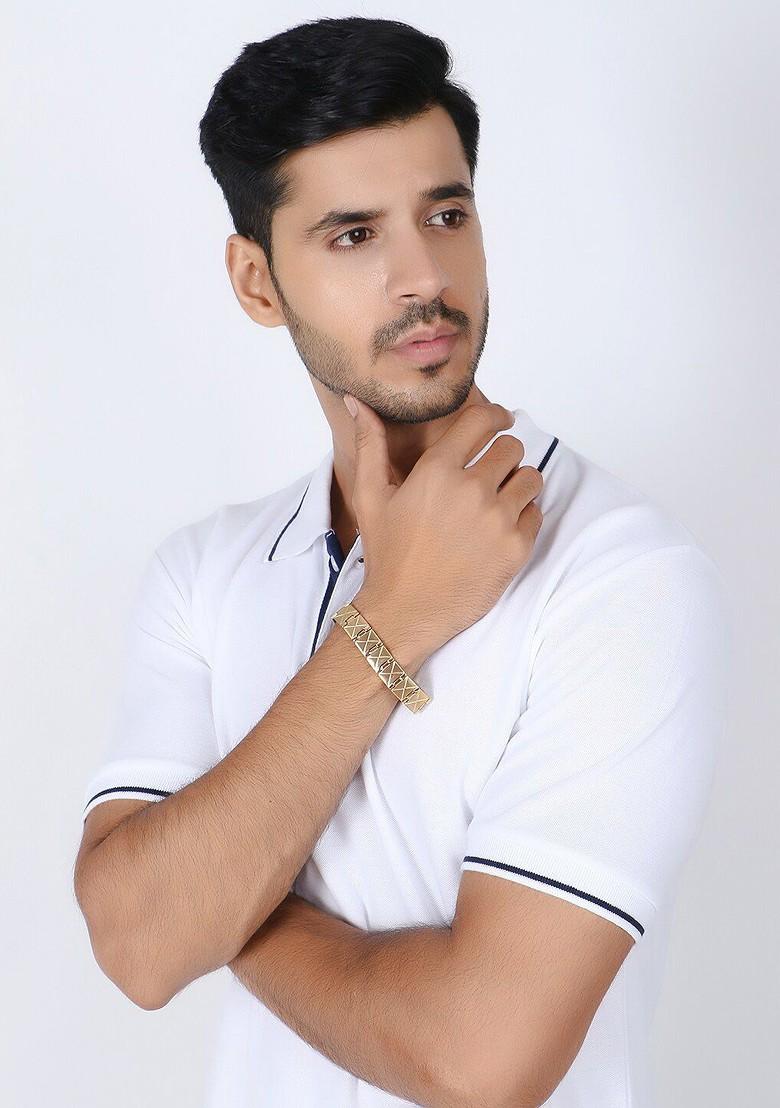 Gold Plain Gold Plated Bracelet For Men