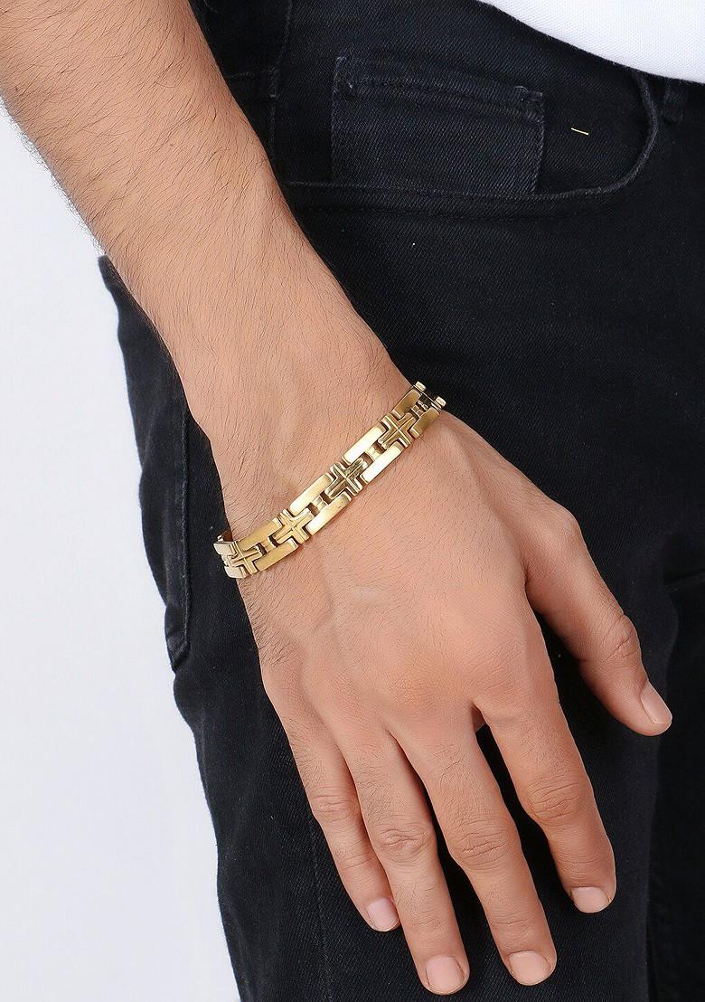 Gold Plain Gold Plated Bracelet For Men