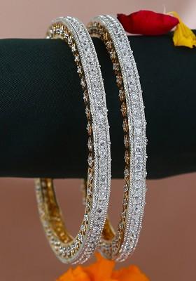 Gold Plain Gold Plated Bangles (Set Of 2)