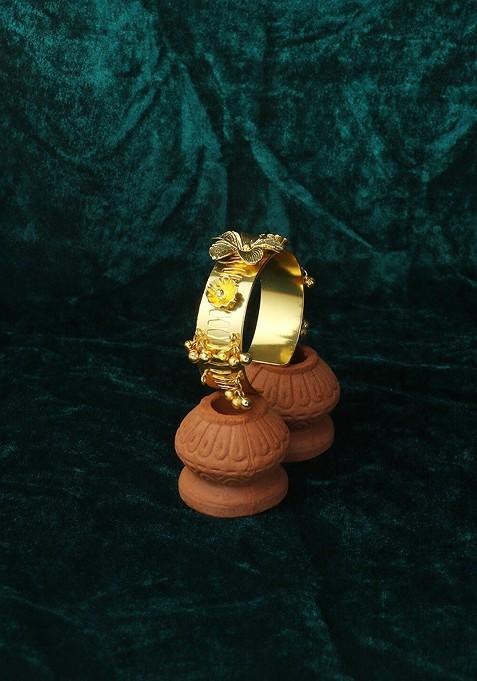 Gold Pearl Beaded Gold Plated Bracelet