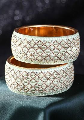 Gold Plain Gold Plated Bangles (Set Of 2)