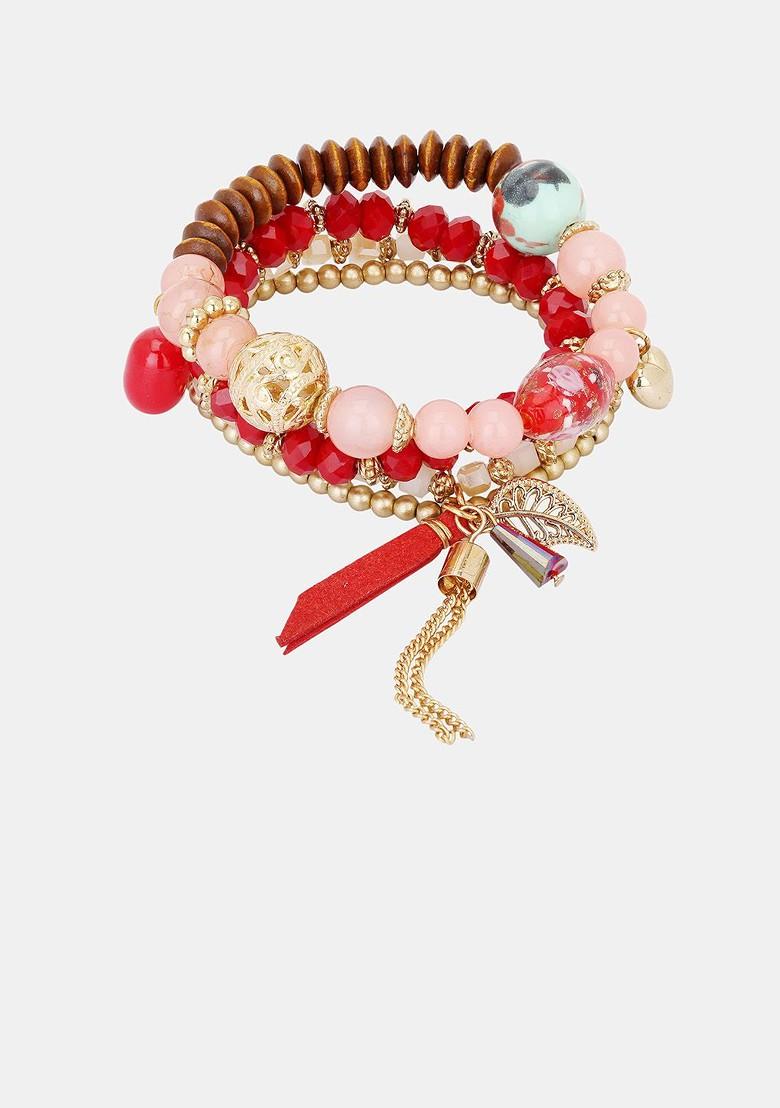 Gold Beaded Gold Plated Bracelet