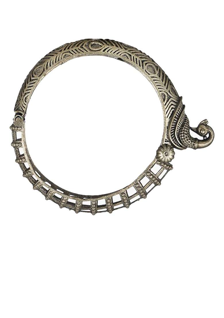 Silver Handcrafted Silver Plated  Bangle - Indya