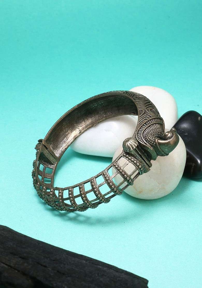 Silver Handcrafted Silver Plated  Bangle - Indya