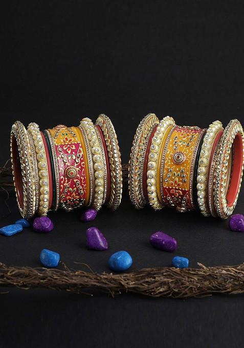 Gold Plain Gold Plated Bangles (Set Of 2)
