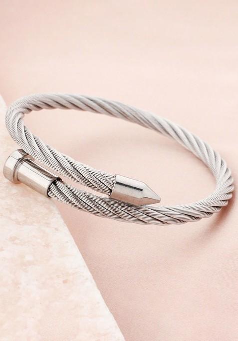 Silver Plain Stainless Steel Bracelet