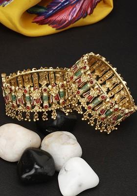 Gold Plain Gold Plated Bangles (Set Of 2)